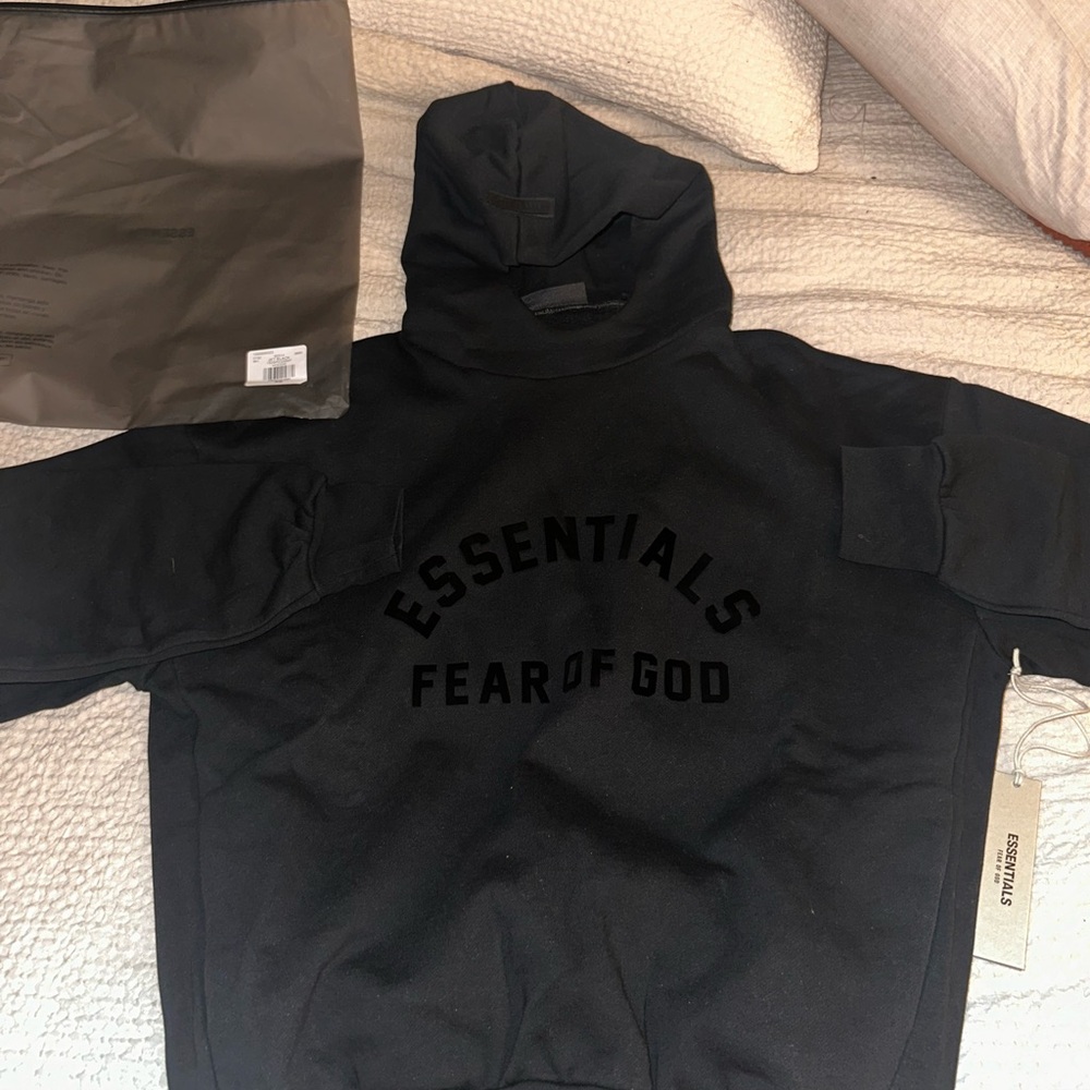 Essentials Black Graphic Hoodie